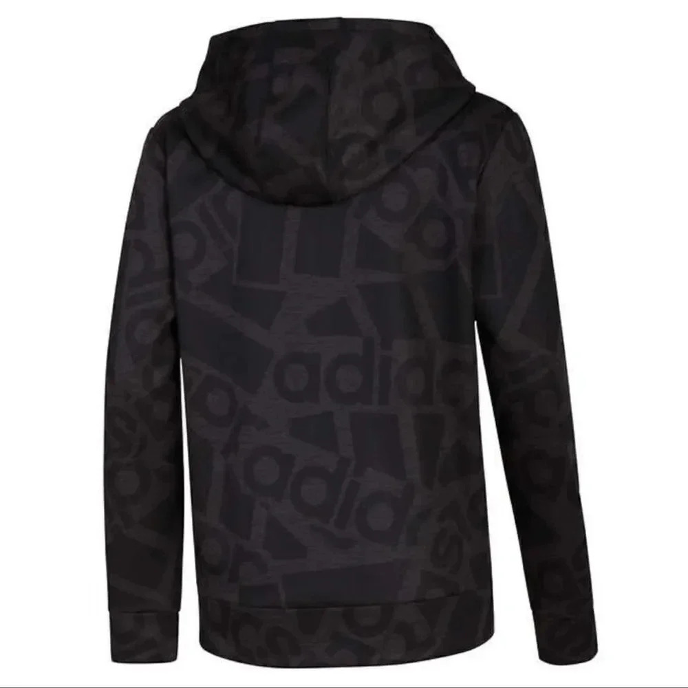 #9 Adidas Youth Tech Fleece Hoodie, Black and Grey Lightweight size Large 14/16 - Picture 2 of 7